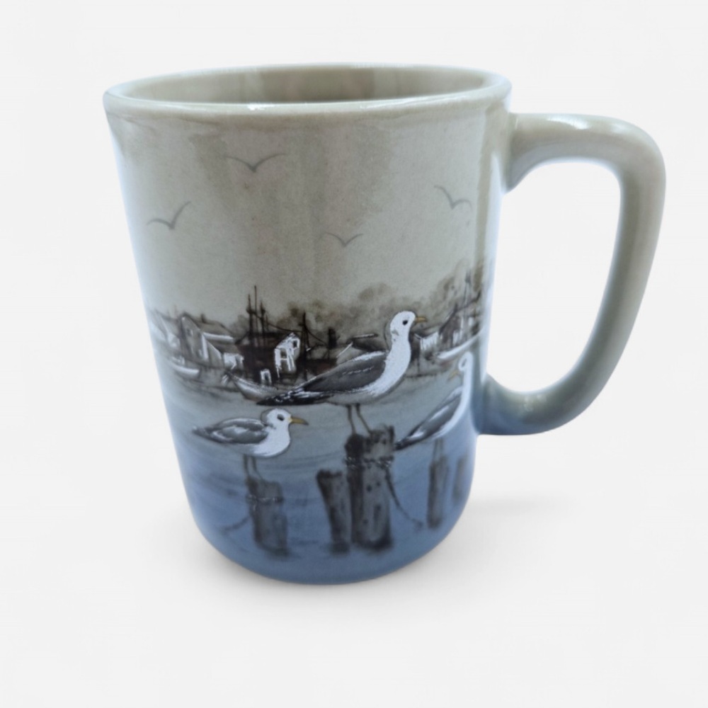 Vintage Otagiri seagull nautical embossed mug